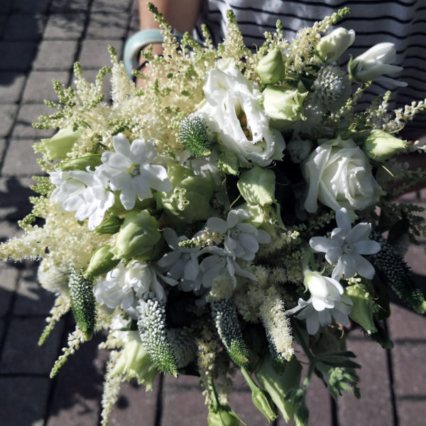 Blanc vert 19 Bqt mariée