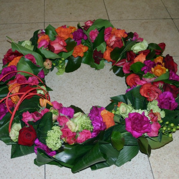 couronne orange fushia © Fleur d’Ô 2016